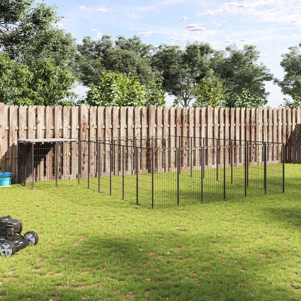 Hundezwinger Schwarz 15,73 m² Stahl