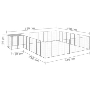 Hundezwinger Silbern 20,57 m² Stahl