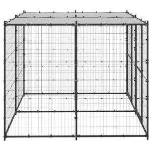 Outdoor-Hundezwinger Stahl mit Überdachung 4,84 m²