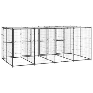 Outdoor-Hundezwinger Stahl mit Überdachung 9,68 m²