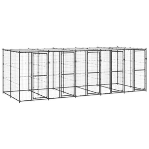 Outdoor-Hundezwinger Stahl mit Überdachung 12,1 m²