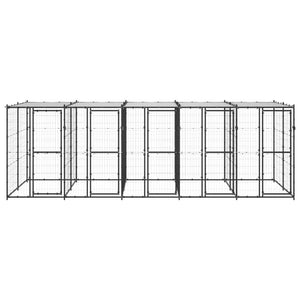 Outdoor-Hundezwinger Stahl mit Überdachung 12,1 m²