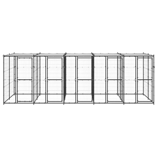 Outdoor-Hundezwinger Stahl mit Überdachung 12,1 m²