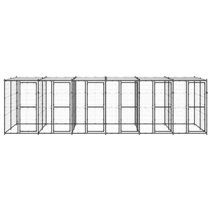Outdoor-Hundezwinger Stahl mit Überdachung 14,52 m²