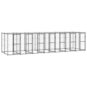 Outdoor-Hundezwinger Stahl mit Überdachung 16,94 m²
