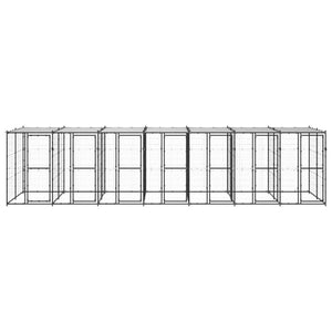 Outdoor-Hundezwinger Stahl mit Überdachung 16,94 m²