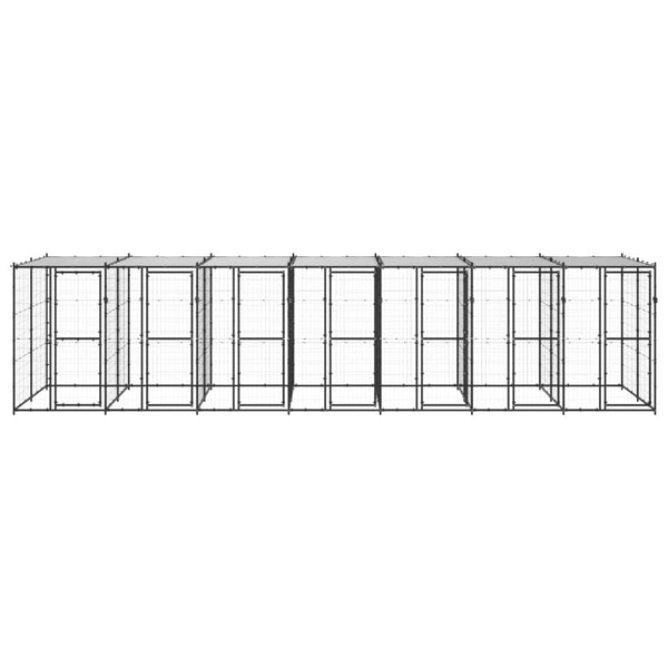 Outdoor-Hundezwinger Stahl mit Überdachung 16,94 m²