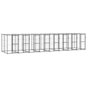 Outdoor-Hundezwinger Stahl mit Überdachung 19,36 m²