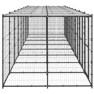 Outdoor-Hundezwinger Stahl mit Überdachung 19,36 m²