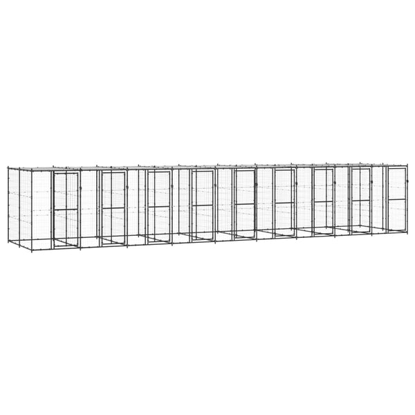 Outdoor-Hundezwinger Stahl mit Überdachung 21,78 m²