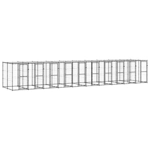 Outdoor-Hundezwinger Stahl mit Überdachung 24,2 m²