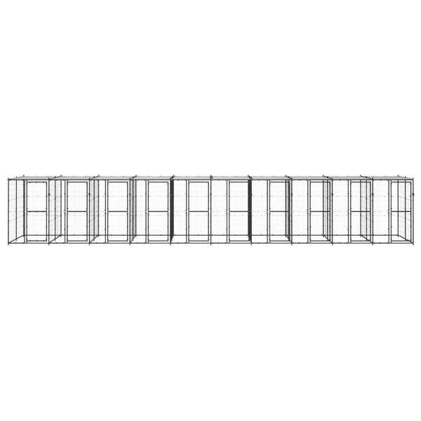 Outdoor-Hundezwinger Stahl mit Überdachung 24,2 m²
