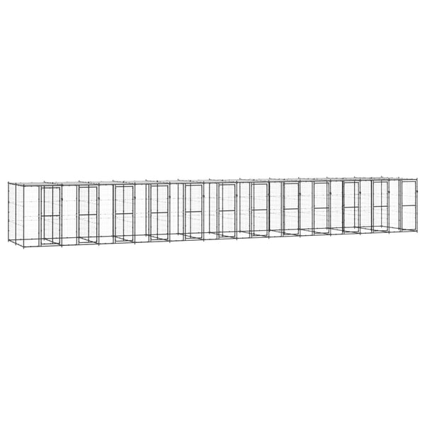 Outdoor-Hundezwinger Stahl mit Überdachung 29,04 m²