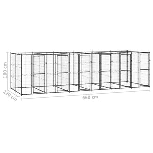 Outdoor-Hundezwinger Stahl 14,52 m²