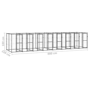 Outdoor-Hundezwinger Stahl 19,36 m²