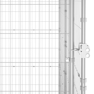 Outdoor-Hundezwinger mit Überdachung Verzinkter Stahl 4,84 m²