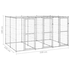 Outdoor-Hundezwinger mit Überdachung Verzinkter Stahl 7,26 m²