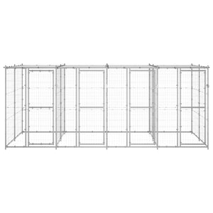 Outdoor-Hundezwinger mit Überdachung Verzinkter Stahl 9,68 m²