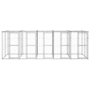 Outdoor-Hundezwinger mit Überdachung Verzinkter Stahl 12,1 m²
