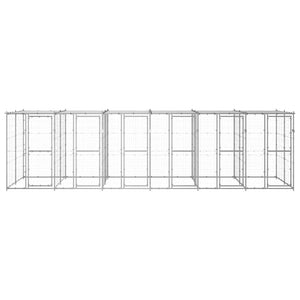 Outdoor-Hundezwinger mit Überdachung Verzinkter Stahl 14,52 m²