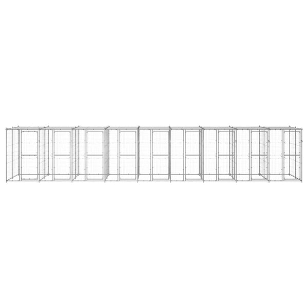 Outdoor-Hundezwinger mit Überdachung Verzinkter Stahl 21,78 m²
