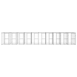 Outdoor-Hundezwinger mit Überdachung Verzinkter Stahl 24,2 m²