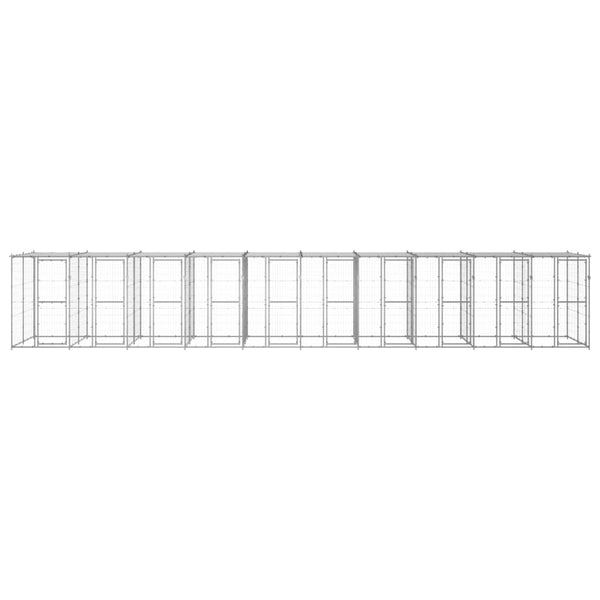 Outdoor-Hundezwinger mit Überdachung Verzinkter Stahl 24,2 m²