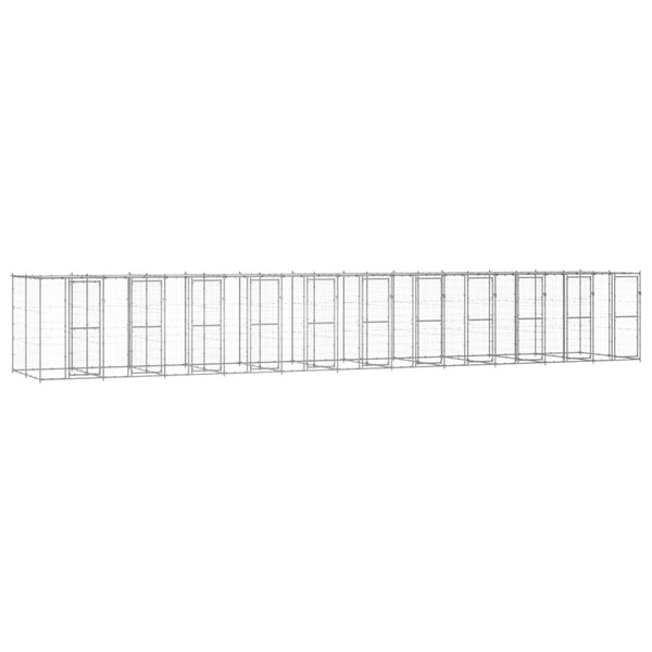 Outdoor-Hundezwinger mit Überdachung Verzinkter Stahl 26,62 m²