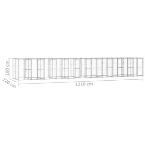 Outdoor-Hundezwinger mit Überdachung Verzinkter Stahl 26,62 m²