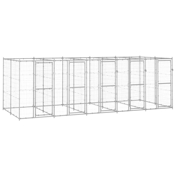 Outdoor-Hundezwinger Verzinkter Stahl 12,1 m²