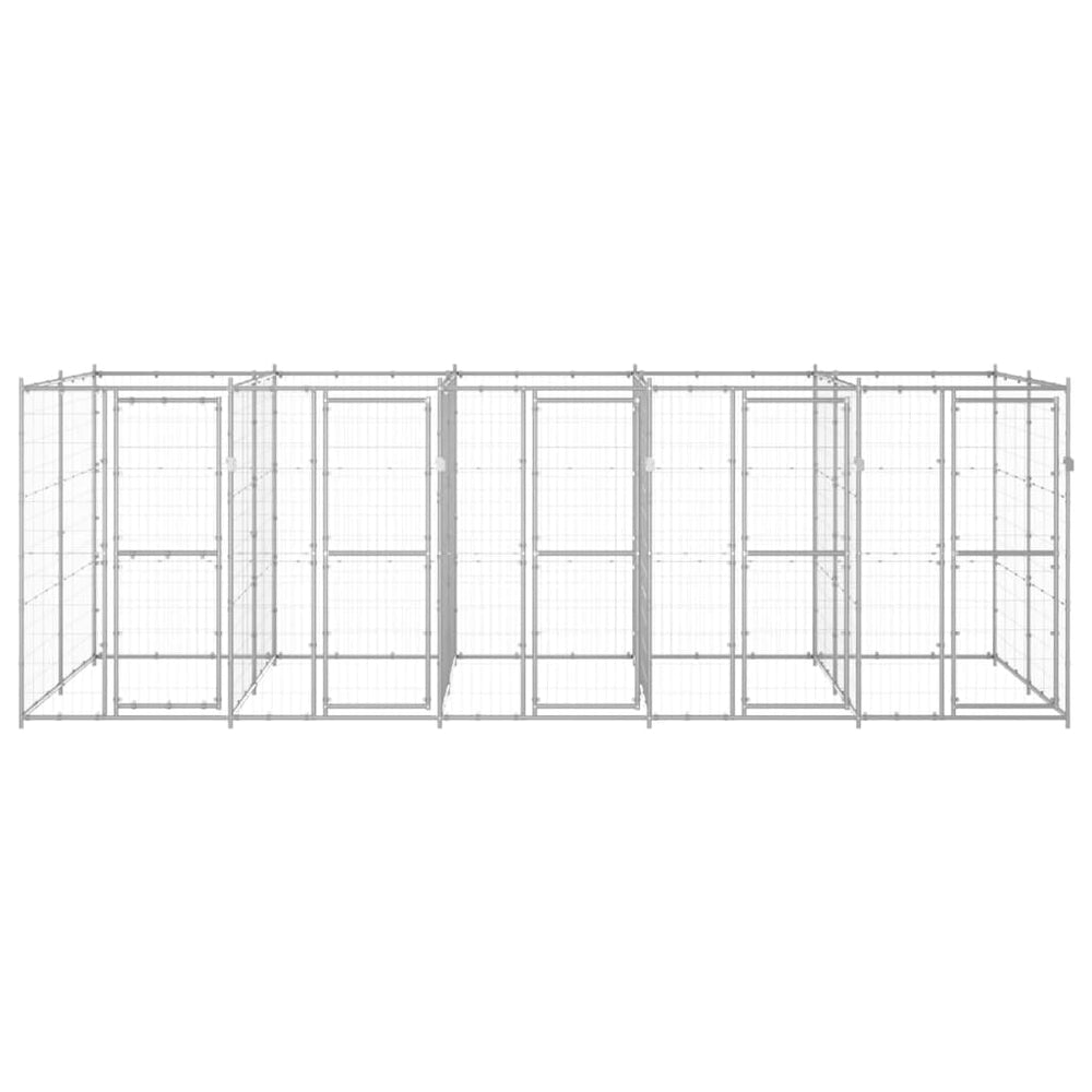 Outdoor-Hundezwinger Verzinkter Stahl 12,1 m²