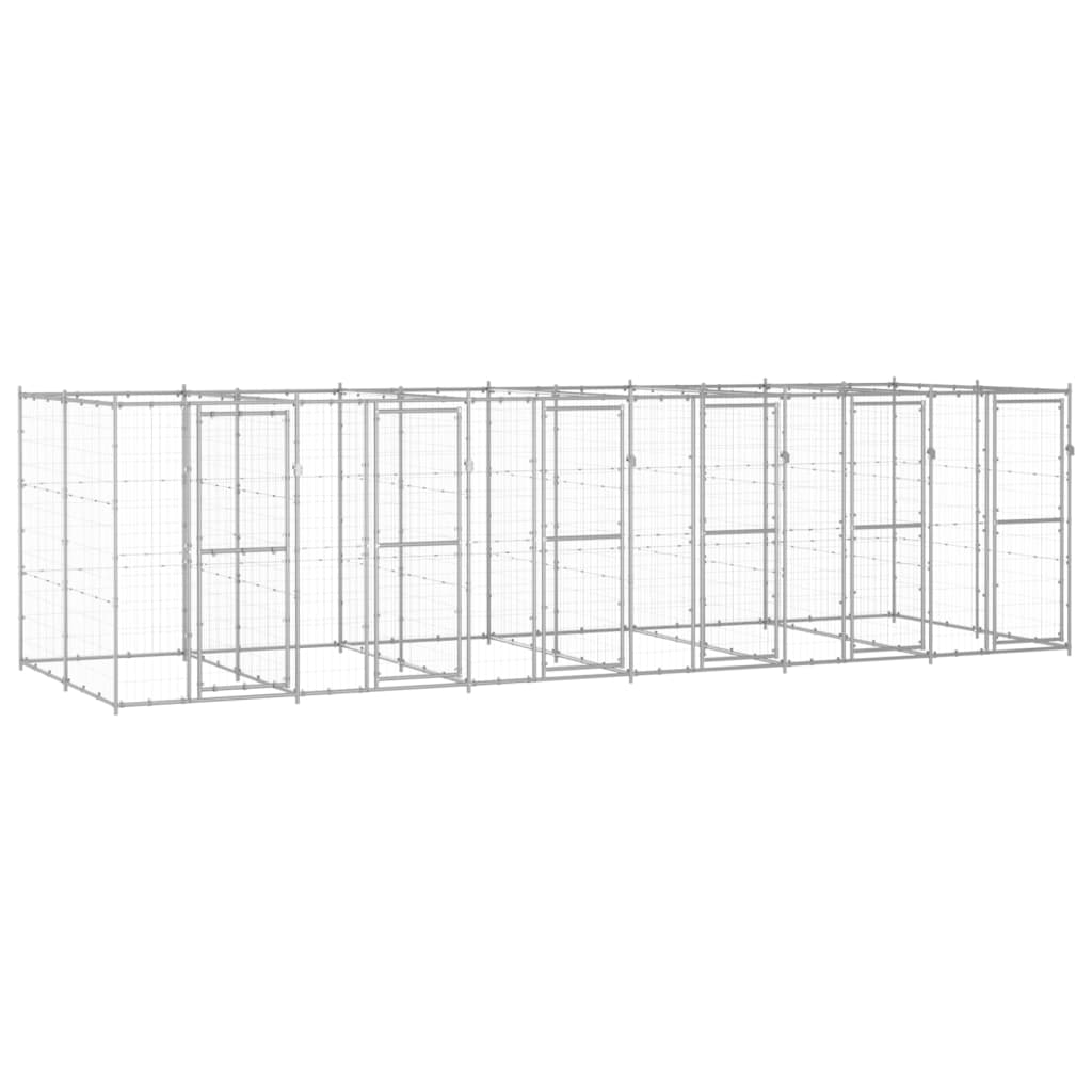 Outdoor-Hundezwinger Verzinkter Stahl 14,52 m²