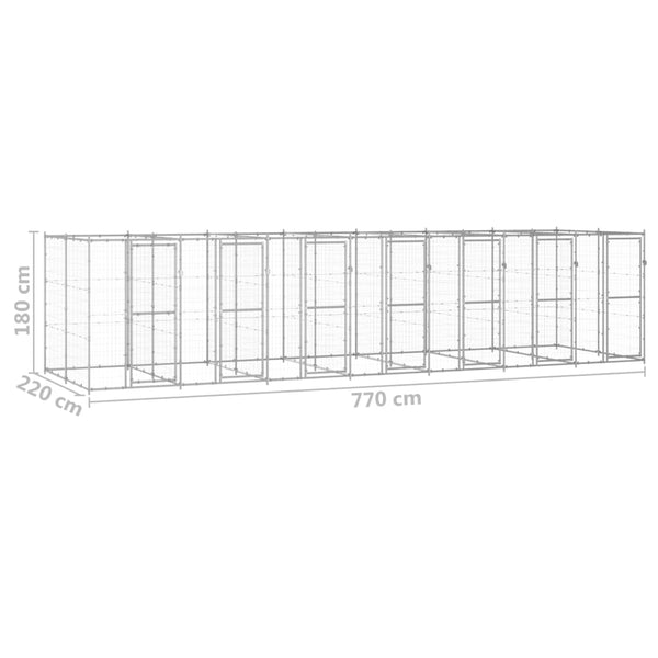 Outdoor-Hundezwinger Verzinkter Stahl 16,94 m²