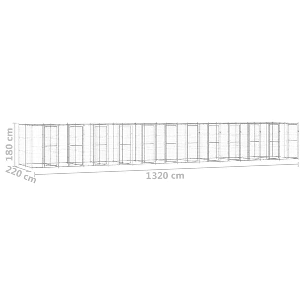 Outdoor-Hundezwinger Verzinkter Stahl 29,04 m²