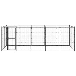 Outdoor-Hundezwinger mit Überdachung Stahl 12,1 m²