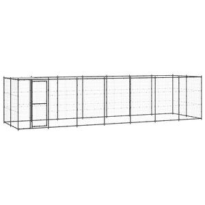 Outdoor-Hundezwinger mit Überdachung Stahl 16,94 m²