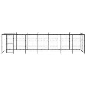 Outdoor-Hundezwinger mit Überdachung Stahl 16,94 m²