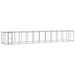 Outdoor-Hundezwinger mit Überdachung Stahl 26,62 m²
