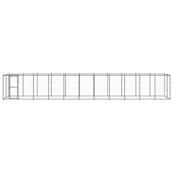 Outdoor-Hundezwinger mit Überdachung Stahl 26,62 m²