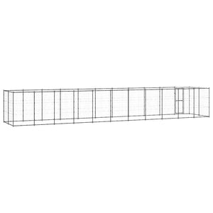 Outdoor-Hundezwinger mit Überdachung Stahl 26,62 m²