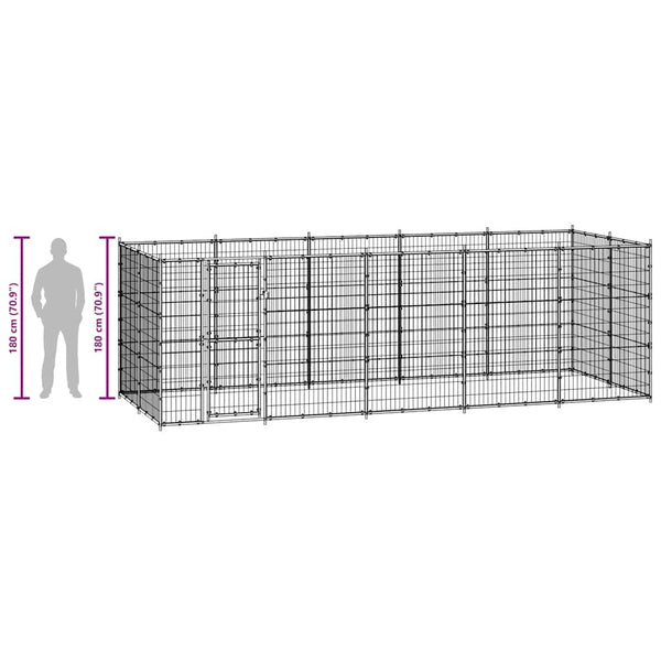 Outdoor-Hundezwinger Stahl 12,1 m²