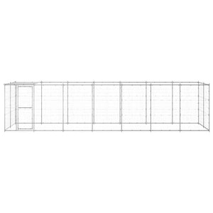 vidaXL Chenil d'extérieur avec toit Acier galvanisé 16,94 m²