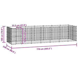 vidaXL Chenil d'extérieur avec toit Acier galvanisé 16,94 m²