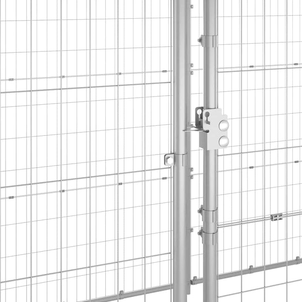 vidaXL Chenil extérieur avec auvent Acier galvanisé 21,78 m²