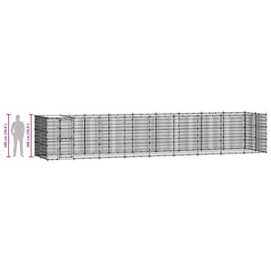 vidaXL Chenil extérieur avec auvent Acier galvanisé 21,78 m²