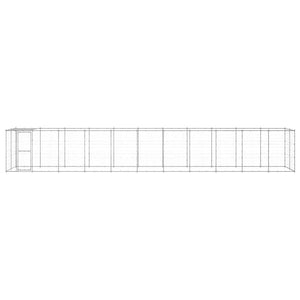 Outdoor-Hundezwinger mit Überdachung Verzinkter Stahl 26,62 m²