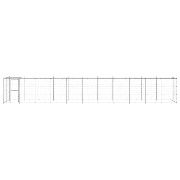 Outdoor-Hundezwinger mit Überdachung Verzinkter Stahl 26,62 m²