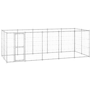 vidaXL Chenil extérieur en acier galvanisé 12,1 m²