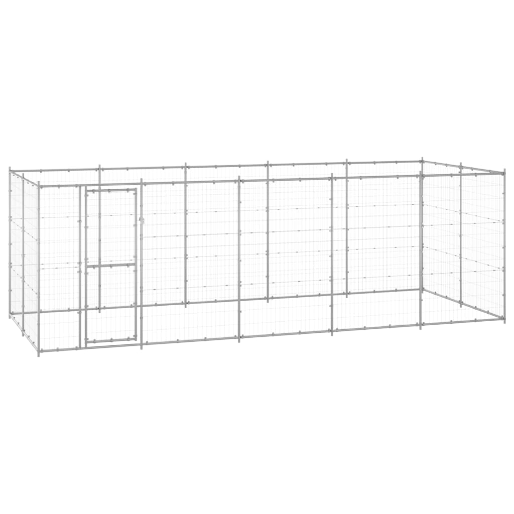 vidaXL Chenil extérieur en acier galvanisé 12,1 m²