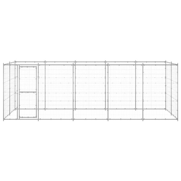 vidaXL Chenil extérieur en acier galvanisé 12,1 m²